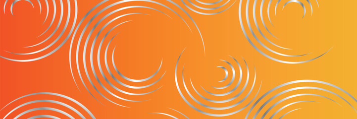 Gradient Color Banner Background with Silver Circle Design 