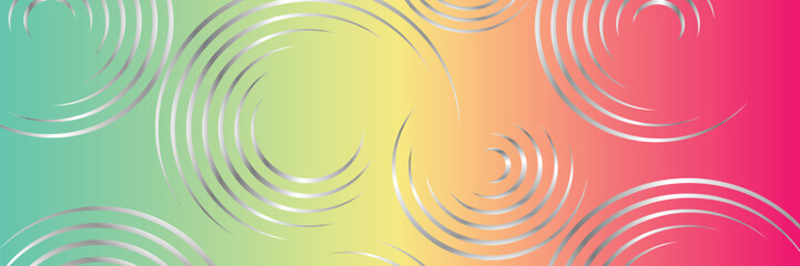 Gradient Color Banner Background with Silver Circle Design 