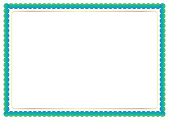 Border Design with Gradient Color Circle on White Background