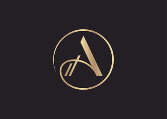 Initials monogram letter A luxury logo design vector template