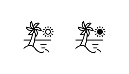 Beach icon design with white background stock illustration