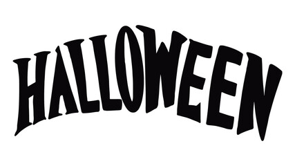 Halloween typography illustration hand drawn texture cartoon style