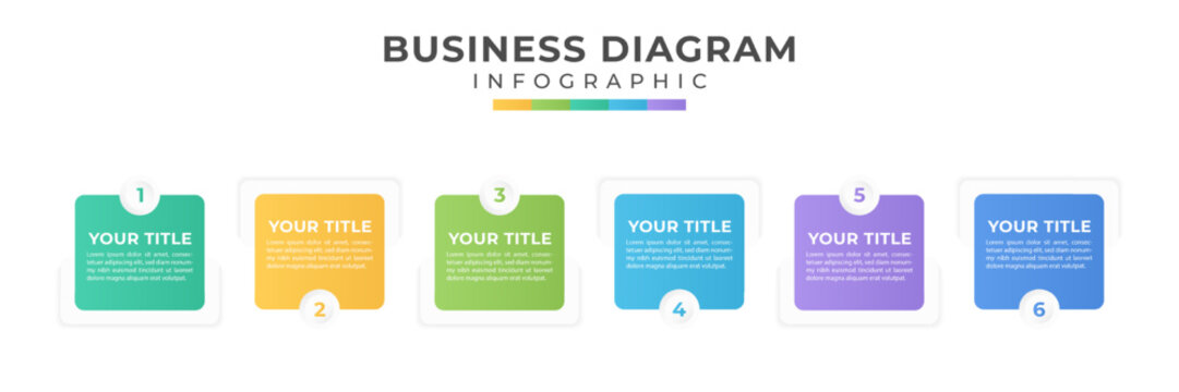 square infographic timeline design for business presentation visualization.