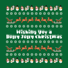 Wishing You a Holly Jolly Christmas. Christmas design.