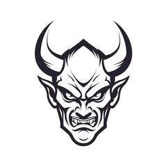 Fototapeta premium Head of the devil illustration, isolated on transparent background.