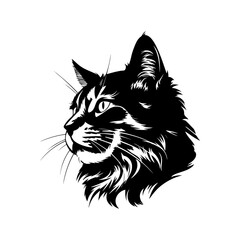 Vector  cat kitten symbol  isolated on a white background	