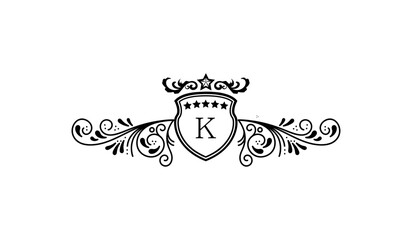 Luxury Crown Leaves Logo K