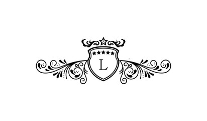 Luxury Crown Leaves Logo L
