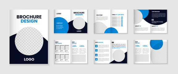 12 page corporate brochure profile design, business brochure layout, a4 size multipage flyer design, company profile and annual report template design