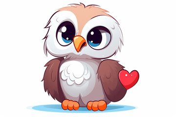 cute eagle character love theme