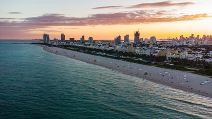 Visão aérea da cidade de Miami, Flórida.