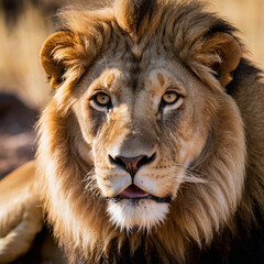 Wild Majesty: A Lion's Serene Vigil in Nature
(Majestade Selvagem: A Serena Vigília de um Leão na Natureza)