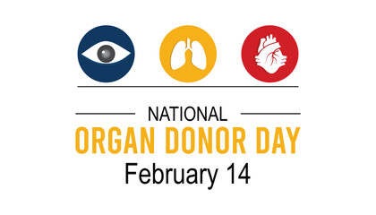 Vector illustration on the theme of National Organ Donor day observed each year during February.banner, Holiday, poster, card and background design.