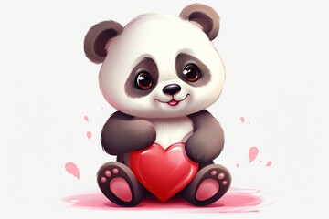 cute panda characters love theme