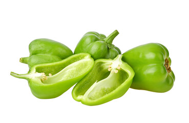Group of Green Bell Peppers on transparent png