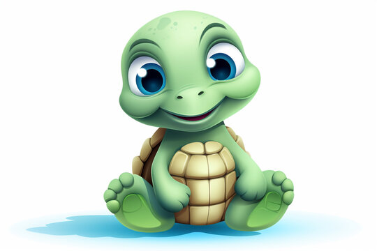 cute turtle characters love theme