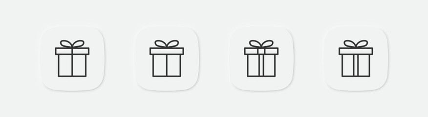 Gift box icon. Present symbol. Surprise for birthday signs.Vector isolated sign.