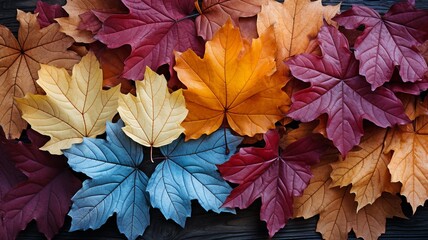 Naklejka na ściany i meble a background of vibrant maple leaves and lovely autumn foliage .