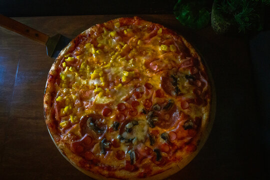 pizza de carne con choclos