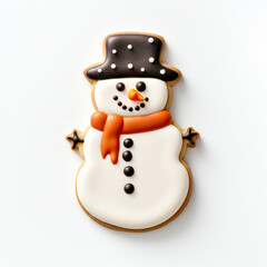 Fototapeta premium snowman shaped cookie,