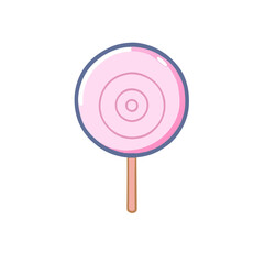 Pink lollipop icon. Isolated on white background. Vector illustration. Generative AI
