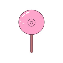 Pink lollipop on a white background. Vector illustration in a flat style. Generative AI