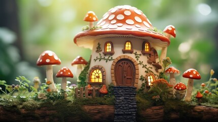 Enchanting Mushroom House - A Delightful Forest Dwelling for Fairies
