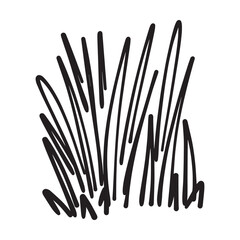 Grass icon illustration, hand drawn in sketch, brush style design and background element