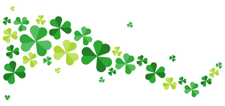 Flat wave green clover border frame illustration