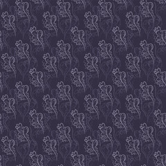 Decorative seamless vector colorful urban pattern with abstract leaves