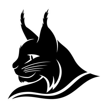 Animal icon lynx on a white background.