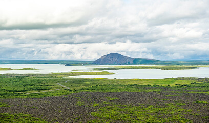 Lake Myvatn in North Iceland is a geological wonderland which has been sculpted by volcanic...