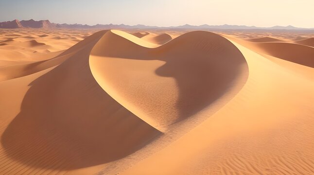 Sahara Desert with Stunning Dunescape and Arid Landscape