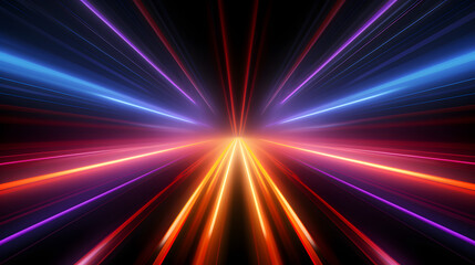 futuristic abstract background with colorful bright neon rays