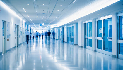 Fototapeta premium Abstract Healthcare: Blurred Hospital Hallway