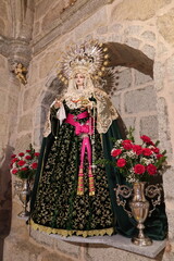 Church of the Assumption, Cadalso de los Vidrios, Madrid, Spain, November 18, 2023: Virgin of the...