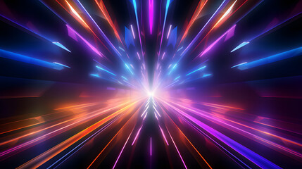Obraz premium futuristic abstract background with colorful bright neon rays