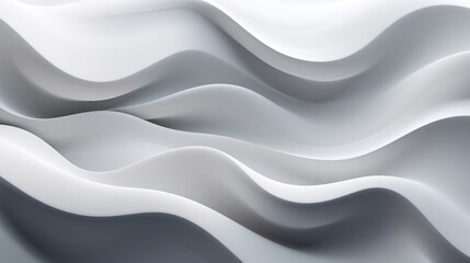 Obraz premium A gradient wave with white and bluish gray tones. One-way soft waves with a 3D effect.