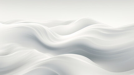 A gradient wave with white and bluish gray tones. One-way soft waves with a 3D effect. - obrazy, fototapety, plakaty