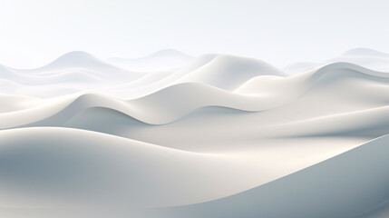 A gradient wave with white and bluish gray tones. One-way soft waves with a 3D effect. - obrazy, fototapety, plakaty