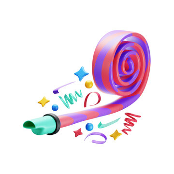 party whistle 3D illustration