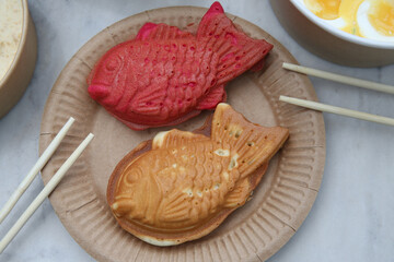 Bungeoppang, bungeo-ppang (Korean Fish Shaped Pastry), popular snack, cookies, sweet in winter...