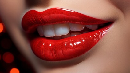 Naklejka premium The Seductive Siren With Fiery Red Lips