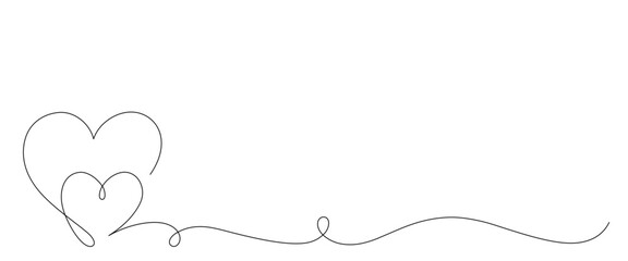 love line art style. line art heart. valentine, wedding, anniversary vector elements