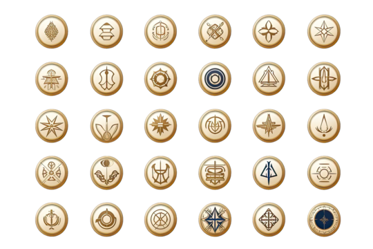 Different Medali Icon Line On Transparent Background