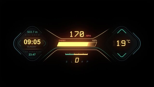Car HUD dashboard. Futuristic user interface HUD and Infographic elements. Abstract virtual graphic touch user interface.