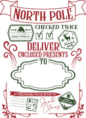 Santa's Sack Illustration - North Pole Delivery - obrazy, fototapety, plakaty
