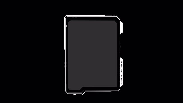 HUD Frame for digital data, text, screen menu. With alpha channel.