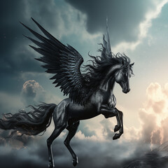 flying horse in the sky