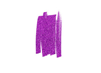 purple brush stroke glitter object on transparent png background